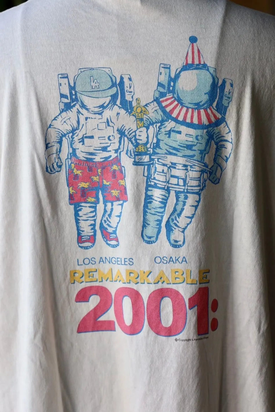 SAINT Mxxxxxx × Sean Wotherspoon SW_SS TEE/ASTRO/WHT SW joint retro enzyme-washed old tee Astronaut distressed short-sleeved off-white S-XL Correct version Customized SW joint wash water label Original development Production without looking at pictures Printing pixel level restoration Handmade acrylic ready-made clothing graffiti ink